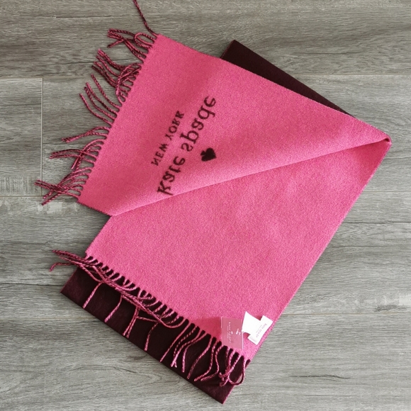 Kate Spade Wool Cashmere Logo Oblong Scarf - Picture 3 of 5